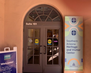 A snapshot of the doorway to Suite 101, Southern Arizona Heritage and Visitor Center.