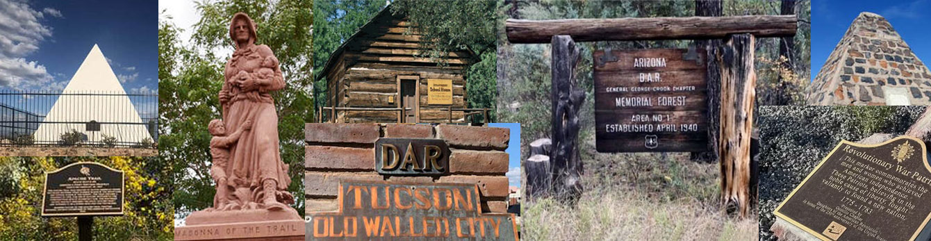 Arizona's history in a collage of historical markers found in Arizona.