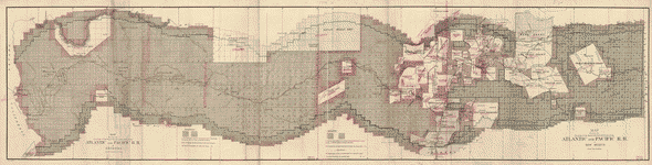 Thumbnail link to 1883 map showing the land grants along the A & P Railroad right of way.