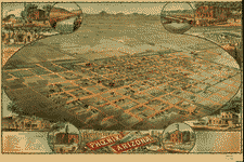 Thumbnail link to 1885 perspective map of Phoenix.